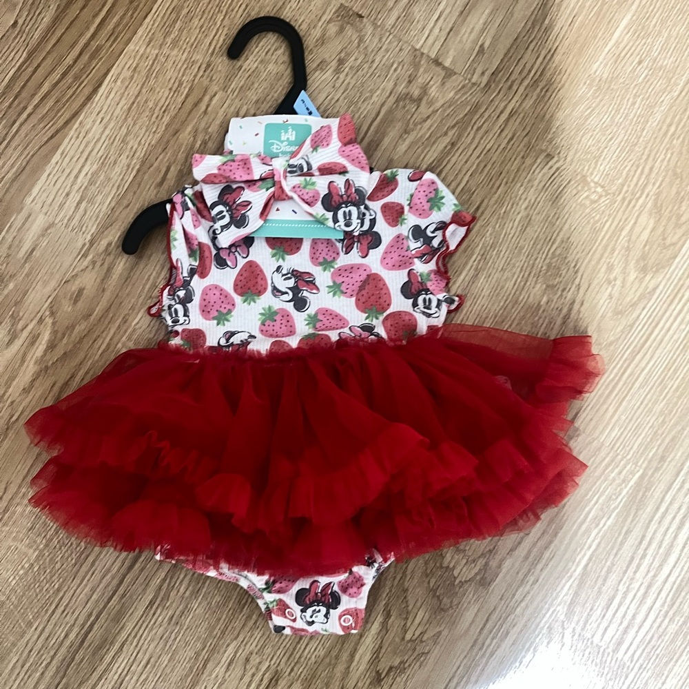 Disney Red and White Minnie Mouse Bodysuit